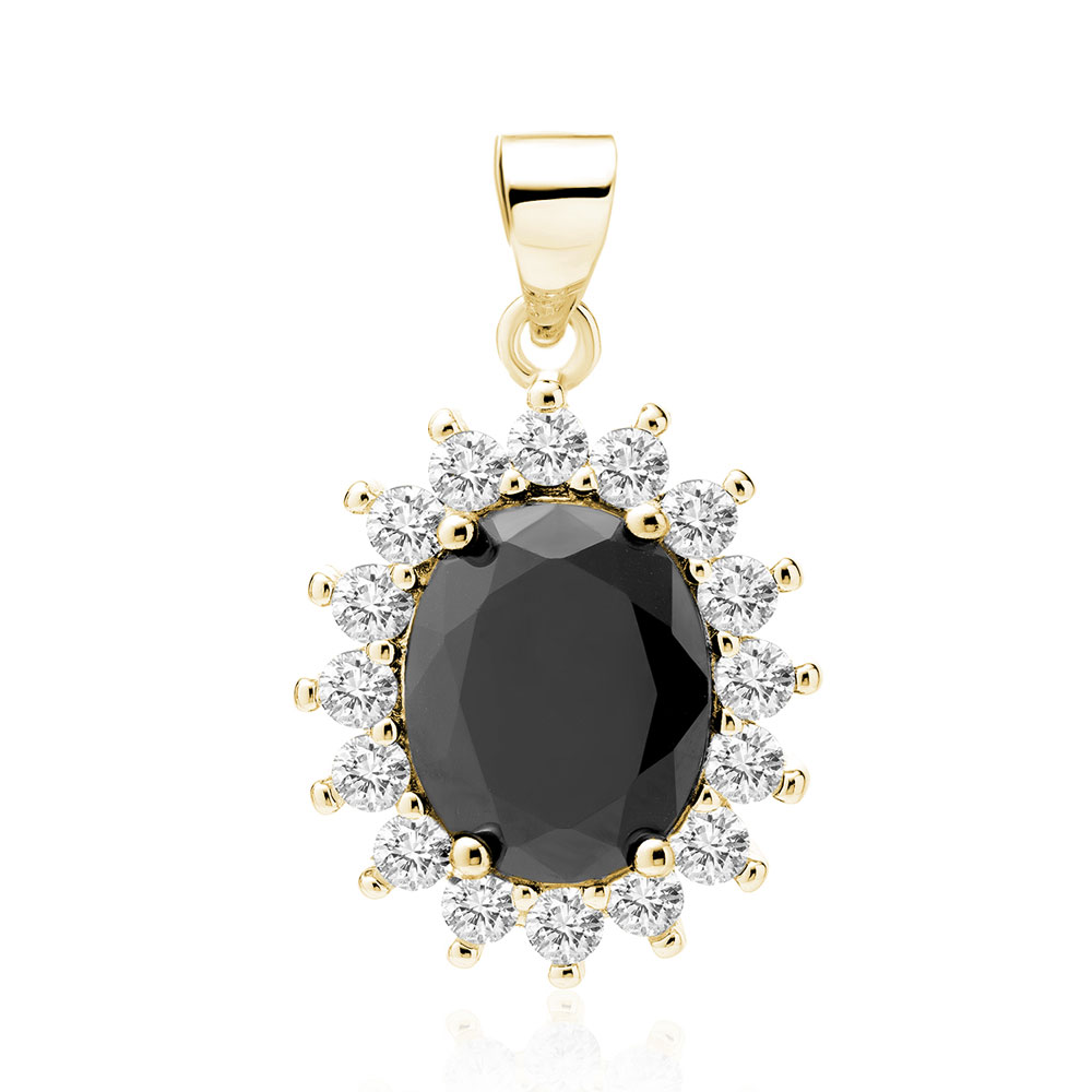 Pandantiv argint placat cu aur galben cu piatra neagra DiAmanti Z0685C1G_B-DIA Pandantiv argint placat cu aur galben cu piatra neagra DiAmanti Z0685C1G_B-DIA